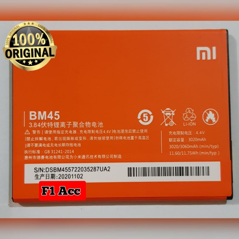 Baterai Xiaomi Note 2 BM45 ORIGINAL Baterai xiaomi Bm45 note 2