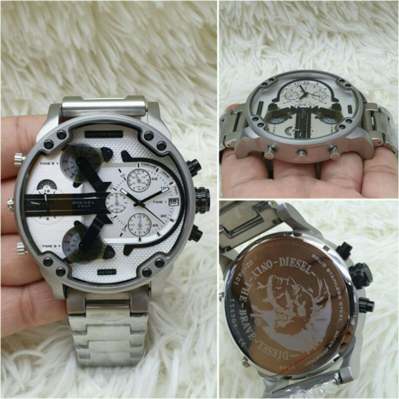 jam tangan diesel fourtime batre stainless kualitas original