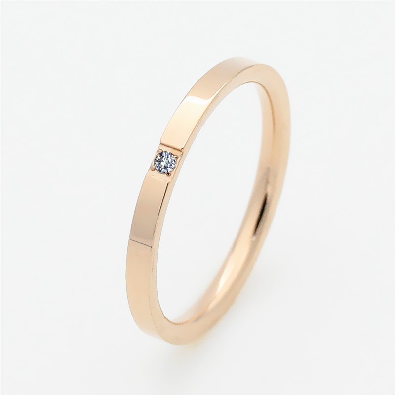 Cincin Titanium Mini Korea Wanita CK012 warna rose gold untuk cincin kawin nikah fashion set midi