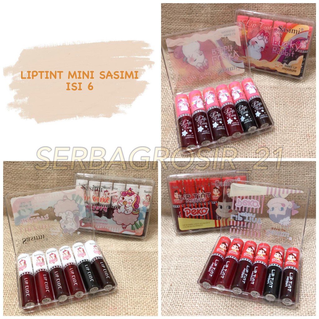 [PACK] LIPTINT MINI ISI 6 KARAKTER SASIMI