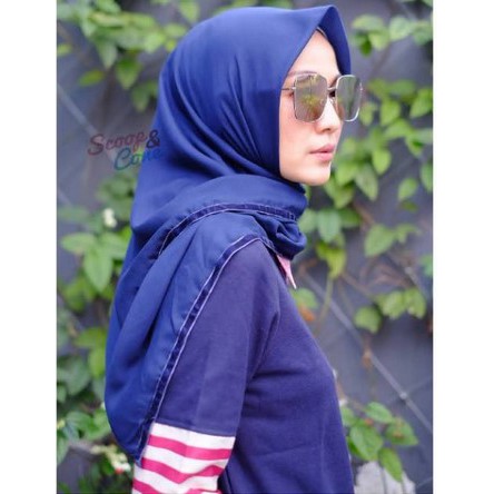 HIJAB VOAL SCOOP&CONE (Monel) SERI LIS LT NAVY