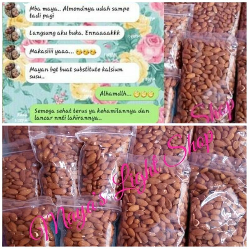 Kacang almond Oven 500gr roasted almond panggang cemilan diet kacang healthyfood susu almond vegan vegetarian