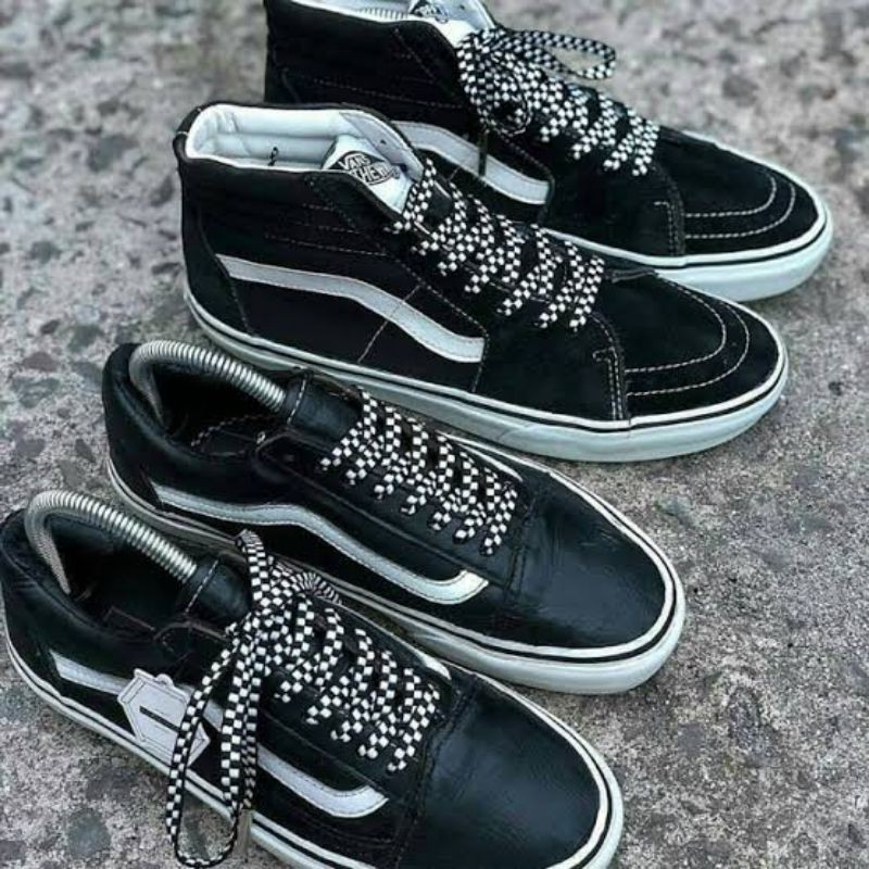 Shoelace High Quality Tali Sepatu Motif Chekerboard 130cm