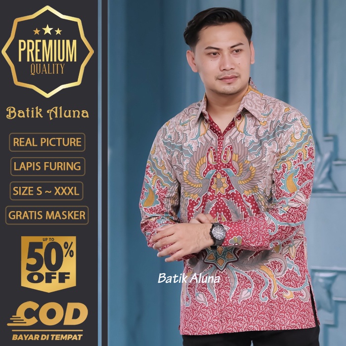 BATIK PRIA LENGAN PANJANG MEWAH PREMIUM ALUNA PRABUSENO SHANGHAI KERIS KEMEJA BATIK ACARA NIKAHAN KE