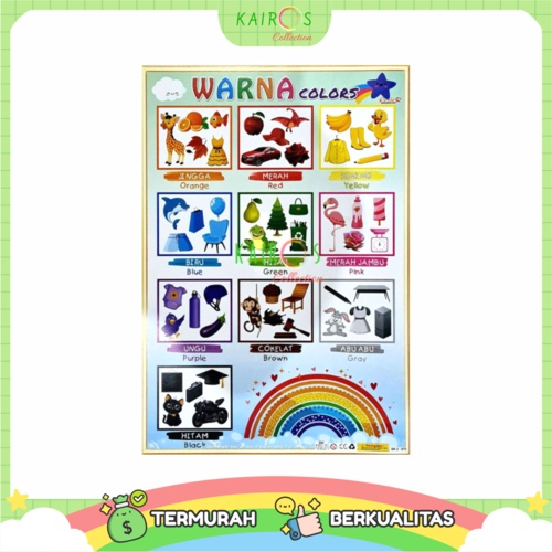 Poster Edukasi Anak Belajar Warna (Colours)