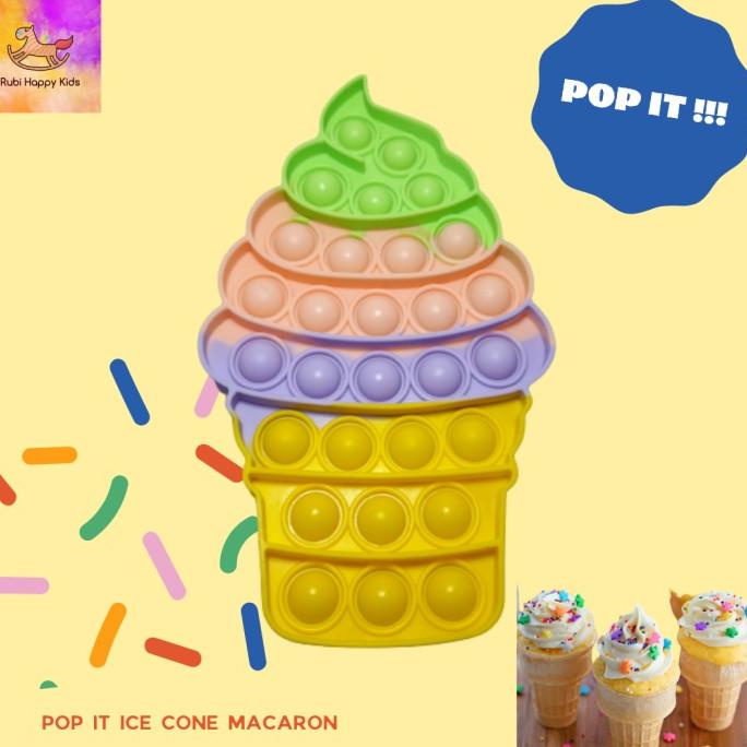 Grosir Pop It Fidget Toys ( Ice Cream Cone Macaron )