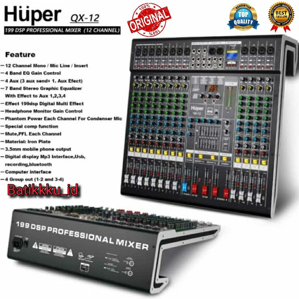 Mixer Audio Huper QX 12 QX12 ORIGINAL 12 CHANNEL