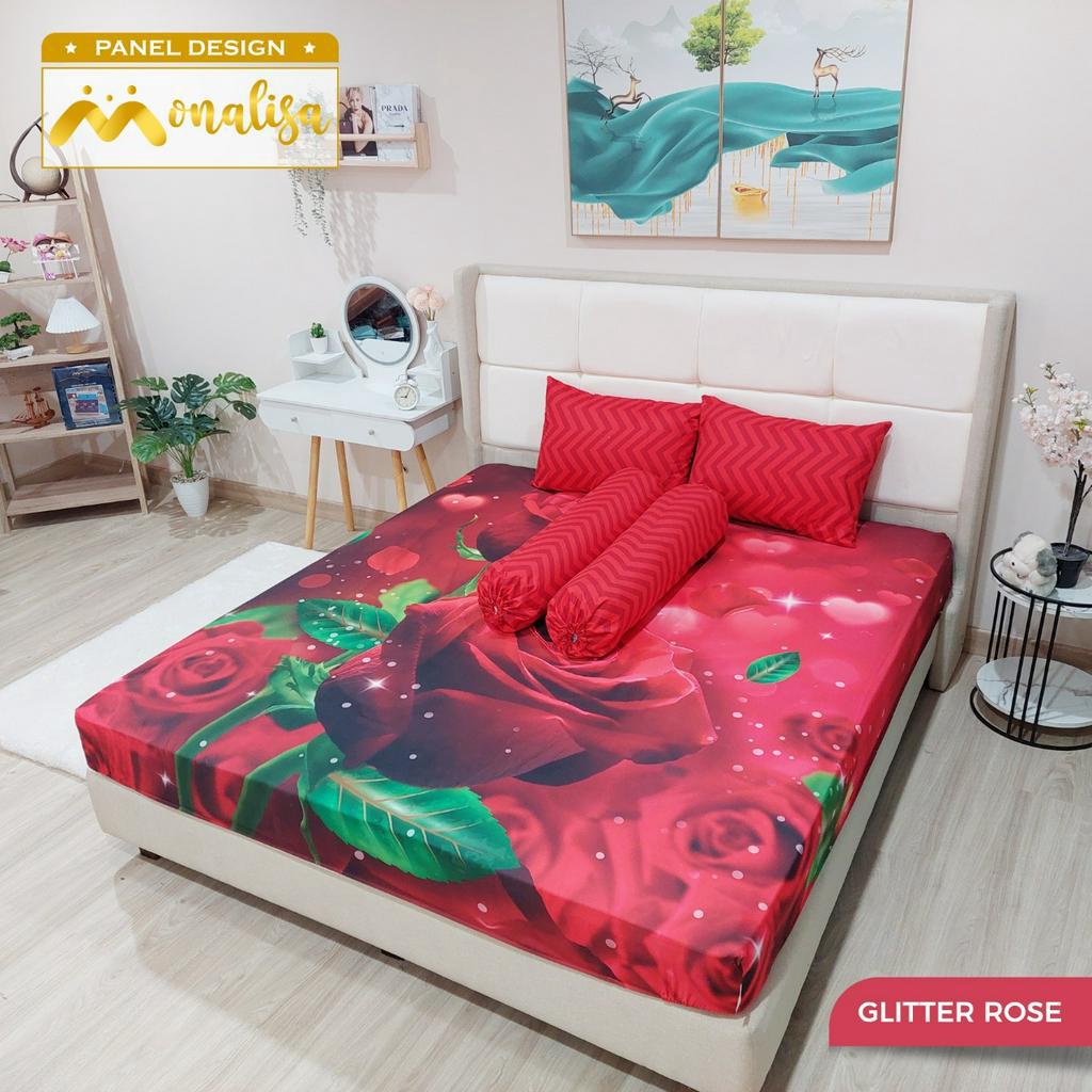 Sprei Panel Design Monalisa Ukuran 180x200 Tinggi 20cm Aneka Motif Seprai Kasur King Bed Berkualitas Harga Murah