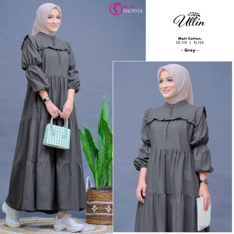 [NEW] GAMIS DRESS FASHION MUSLIM // NUMA - MITA - INDRI - ULLIN BY SHOFIYA-Ullin Dark Grey