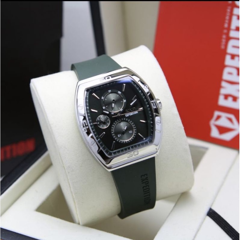 JAM TANGAN WANITA EXPEDITION EXP6800 SILVER GREEN ARMI WANITA GARANSI 1TAHUN