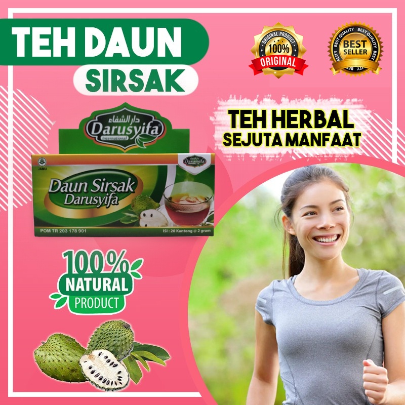 

TERLARIS Teh Celup Daun Sirsak Darusyifa Obat Herbal alami darah tinggi dan meningkatkan daya tahan tubuh ASLI