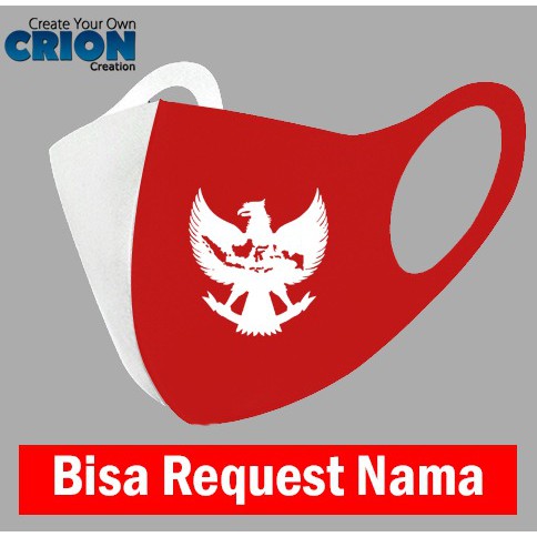 Masker merah putih indonesia logo garuda peta - By Crion