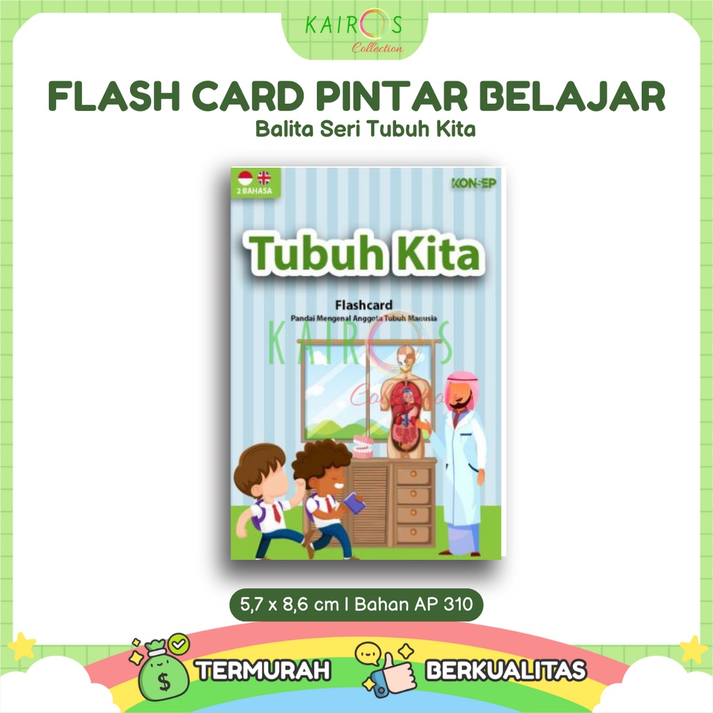 Flashcard / Flash card Kartu Pintar Belajar Balita Seri Tubuh Kita