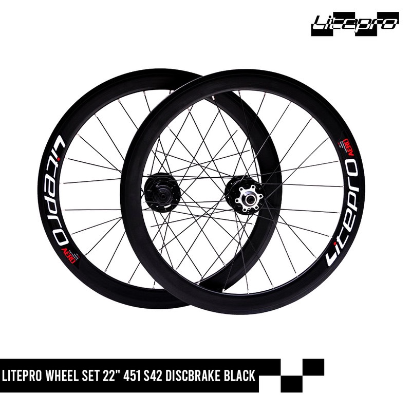 LITEPRO WHEEL SET 22" 451 S42 DISCBRAKE BLACK