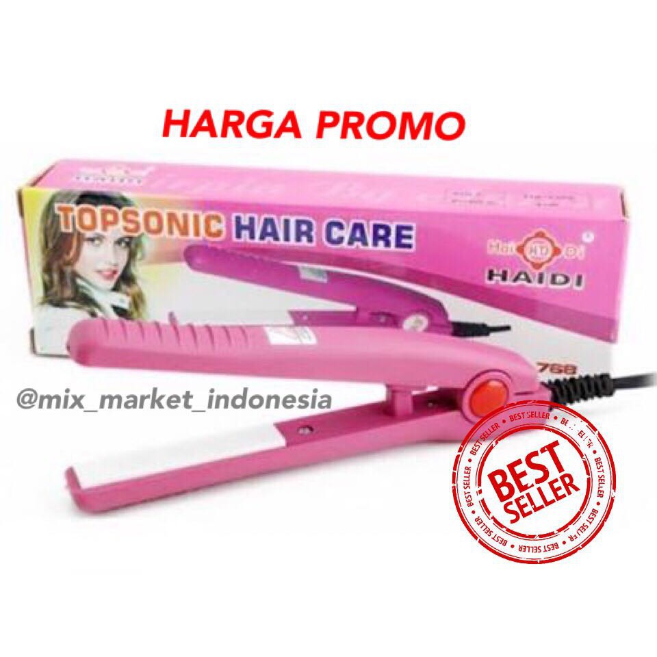 YA 034 - HAIDI Catok Mini Pelurus Rambut dan Curly Pengeriting Rambut