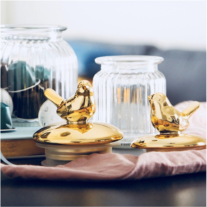 Gold plated glass sealed jarl storage tank candy