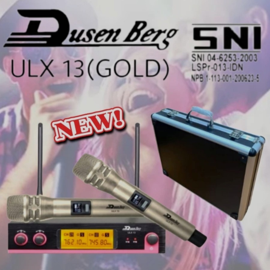 Microphone Mic Wireless Dusenberg ULX 13 UHF Dua Handle Vokal Original