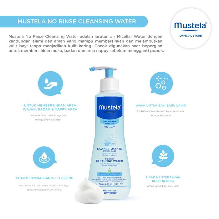 MUSTELA NO RINSE CLEANSING WATER 300ML