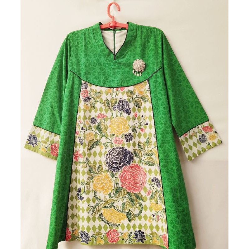 TUNIK BATIK ENCIM ( kombinasi embos ).