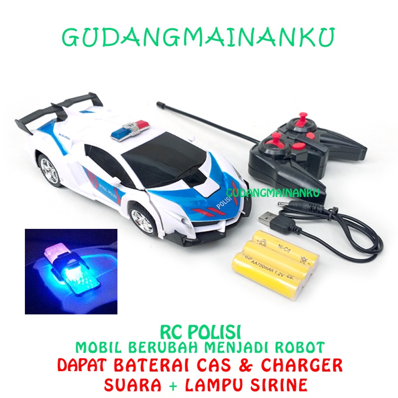 Mobil Remot Robot Polisi RC Remote Control Ada Suara &amp; Lampu Sirine