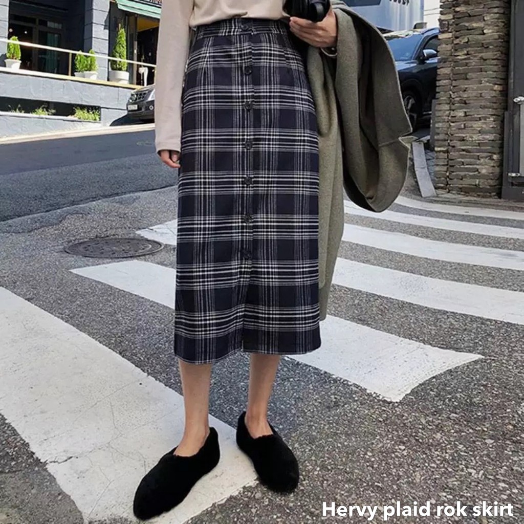 Hervy plaid rok skirt -Thejanclothes