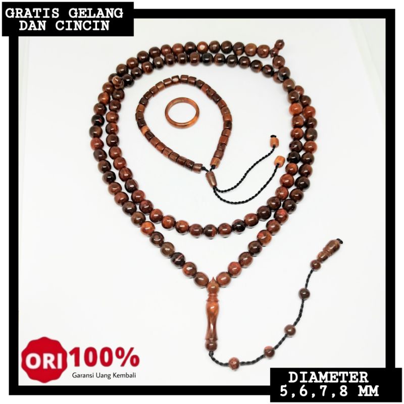 Tasbih kaokah 99 butir free gelang dan cincin kokka / tasbih kaukah gratis gelang dan cincin koka