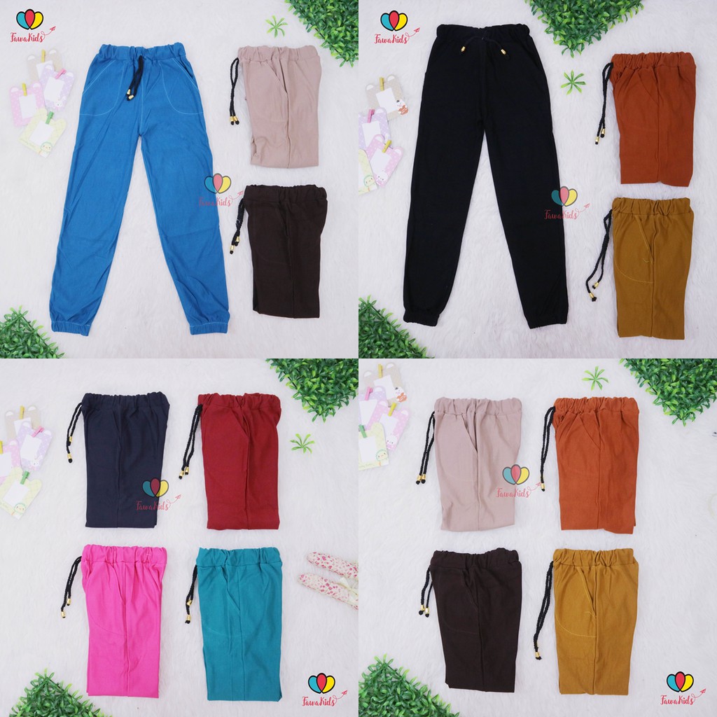 JOGGER ANAK Uk. 7-9 Tahun / Celana Joger Pants Panjang Polos Semi Jeans Denim Anak Laki Perempuan