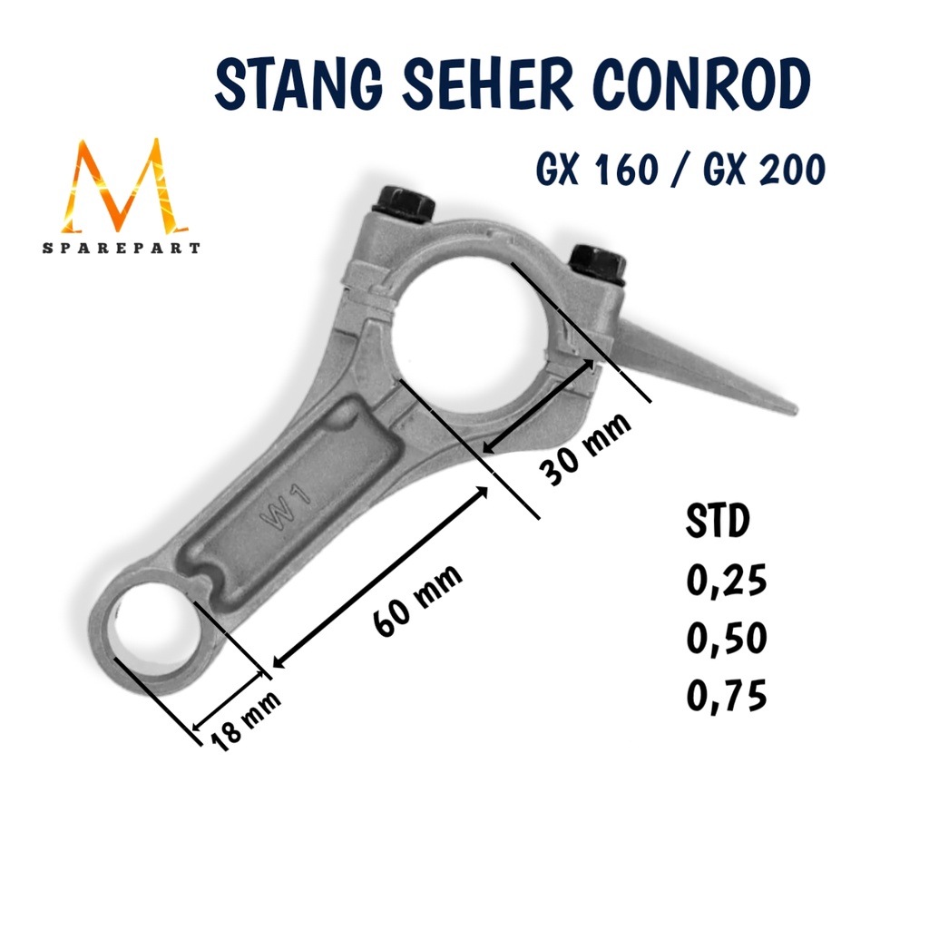 Conrod Stang Seher Sokar Mesin Honda Gx160 Gx200 Genset 3000watt