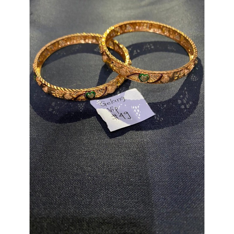 Gelang Dubai India isi 2pcs/Gelang Dubai emas imitasi akoindia tidak luntur
