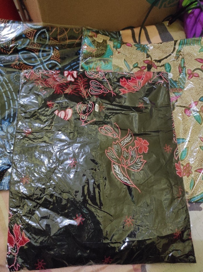 Kemeja Batik Pria Modern Lengan Panjang Size M L Xl Xxl Bswart Batik Hrb026 Kenongo Hem Panjang Padi