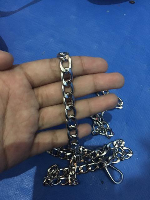 1 Meter Rantai Tas Gepeng Besi 9x14mm Silver + Cantelan ...