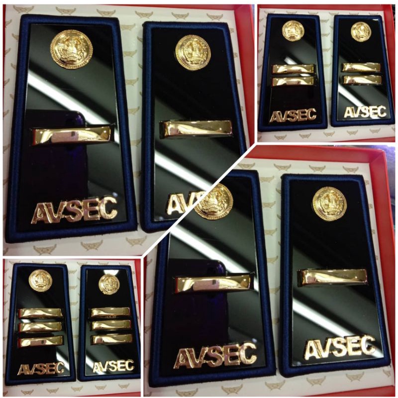 Pangkat Avsec Bar 1 / 2 / 3 Kuning Emas Exclusive