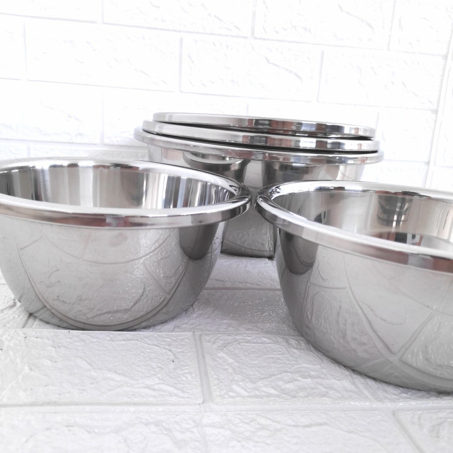 Baskom Korea Stainless Komodo TEBAL Mangkok Aduk Mixing Bowl Adonan Sup