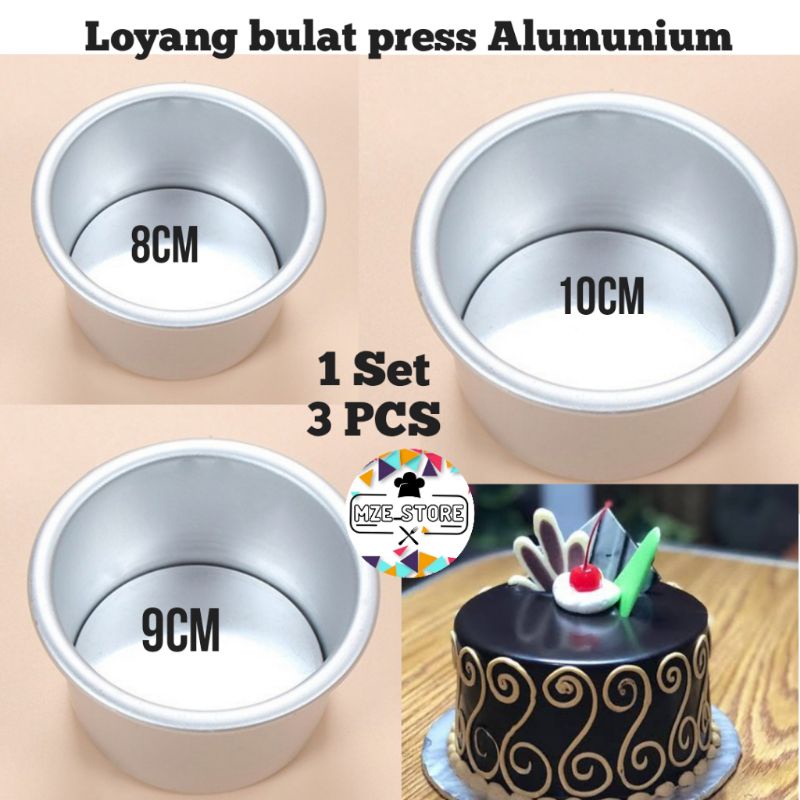 3 Pcs Loyang Bulat Mini Pres Alumunium Tebal 0.8