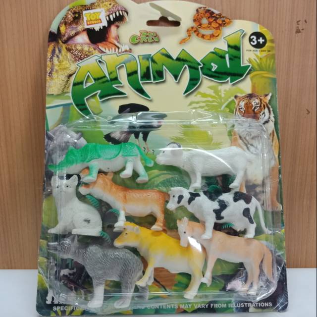 Mainan Binatang Plastik Mini 8Pcs