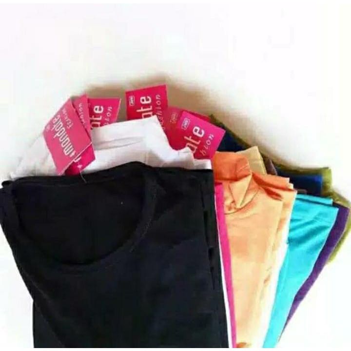 Manset Dalaman Baju Lengan Panjang Kaos Polos Wanita Pria All size Fit to L warna random