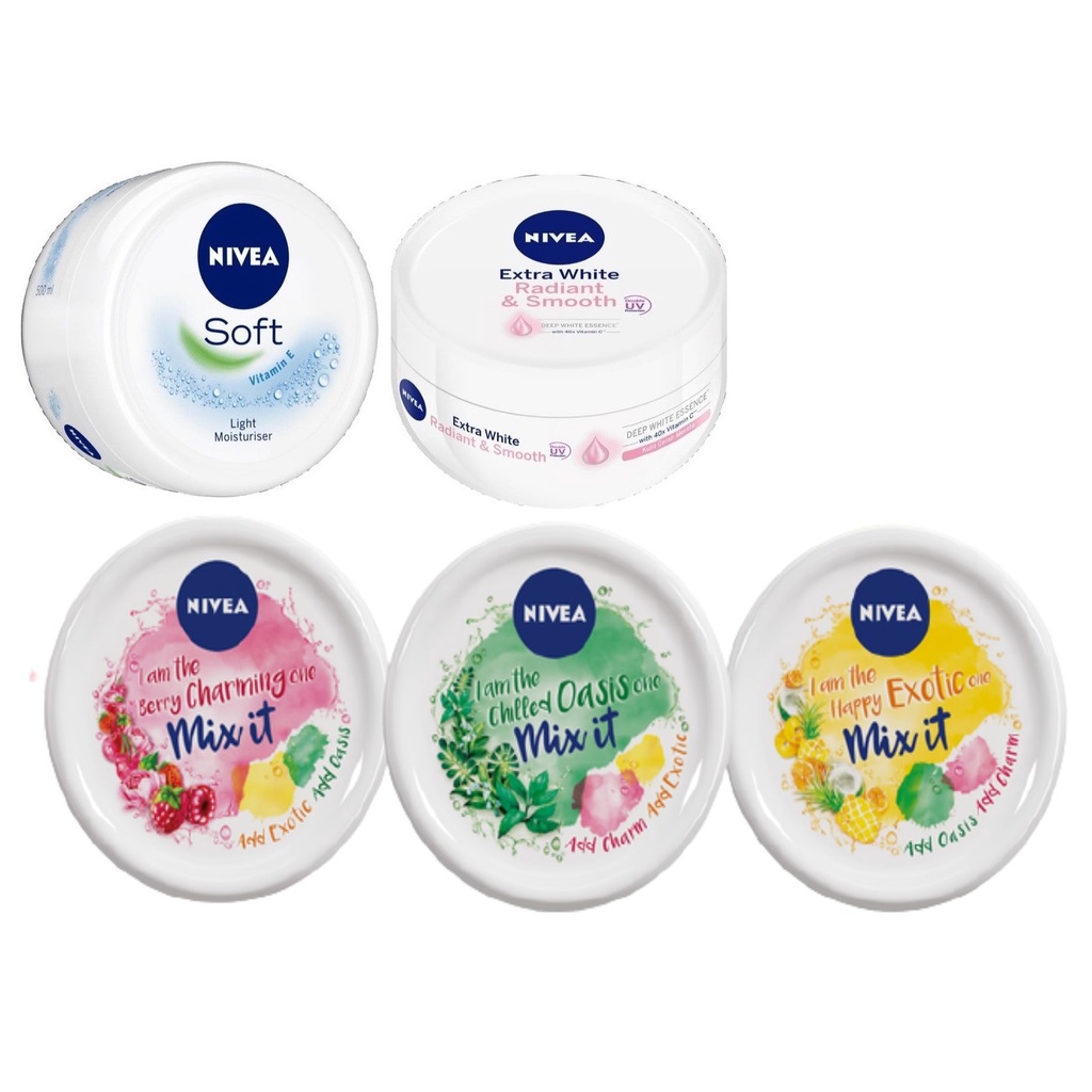 ✦SINAR✦ Nivea Soft Moisturizing Cream | Extra White Radiant &amp; Smooth Body Soft Cream | Soft Mix Me | Soft Cream Jar |100ml