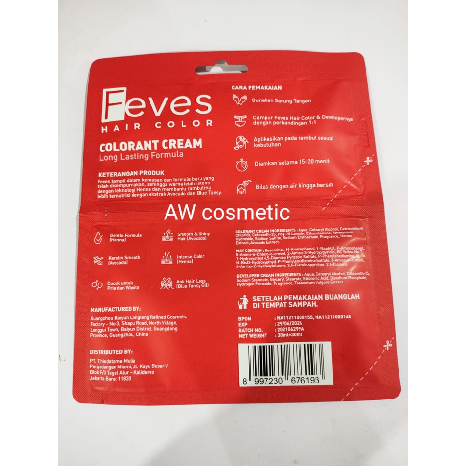 FEVES COLOR 2 x 30mL NEW