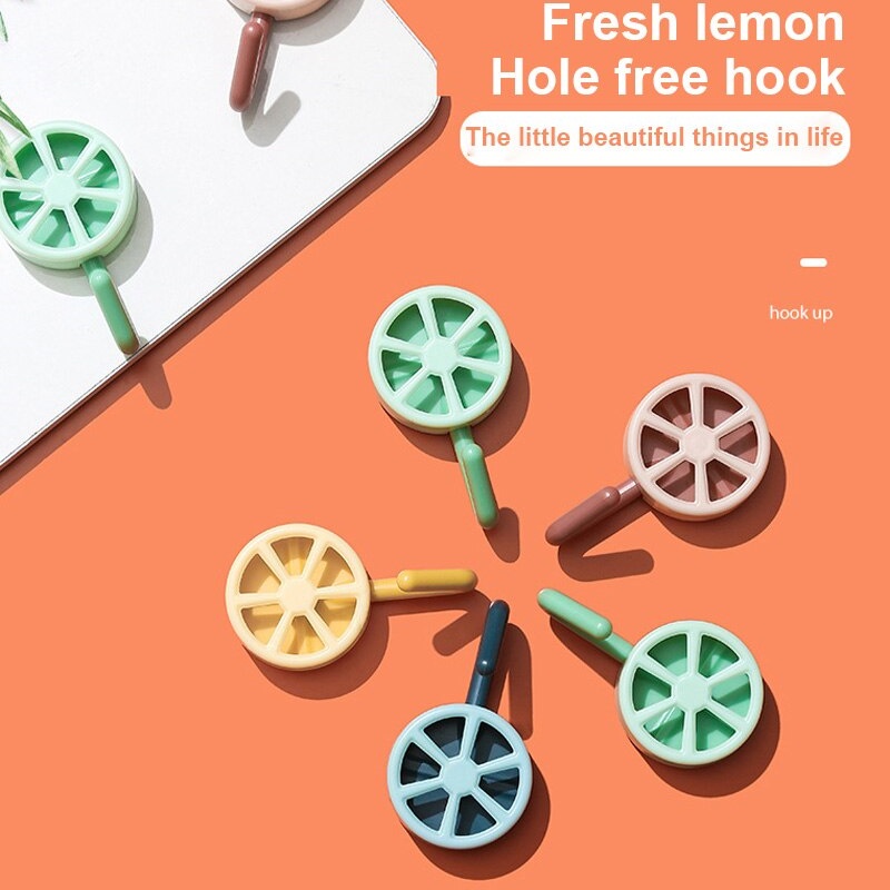 Gantungan Hook Model Lemon / Gantungan Hook Tempel Dinding Baju Serbaguna Kamar Mandi Dapur Bulat Lemon Jeruk