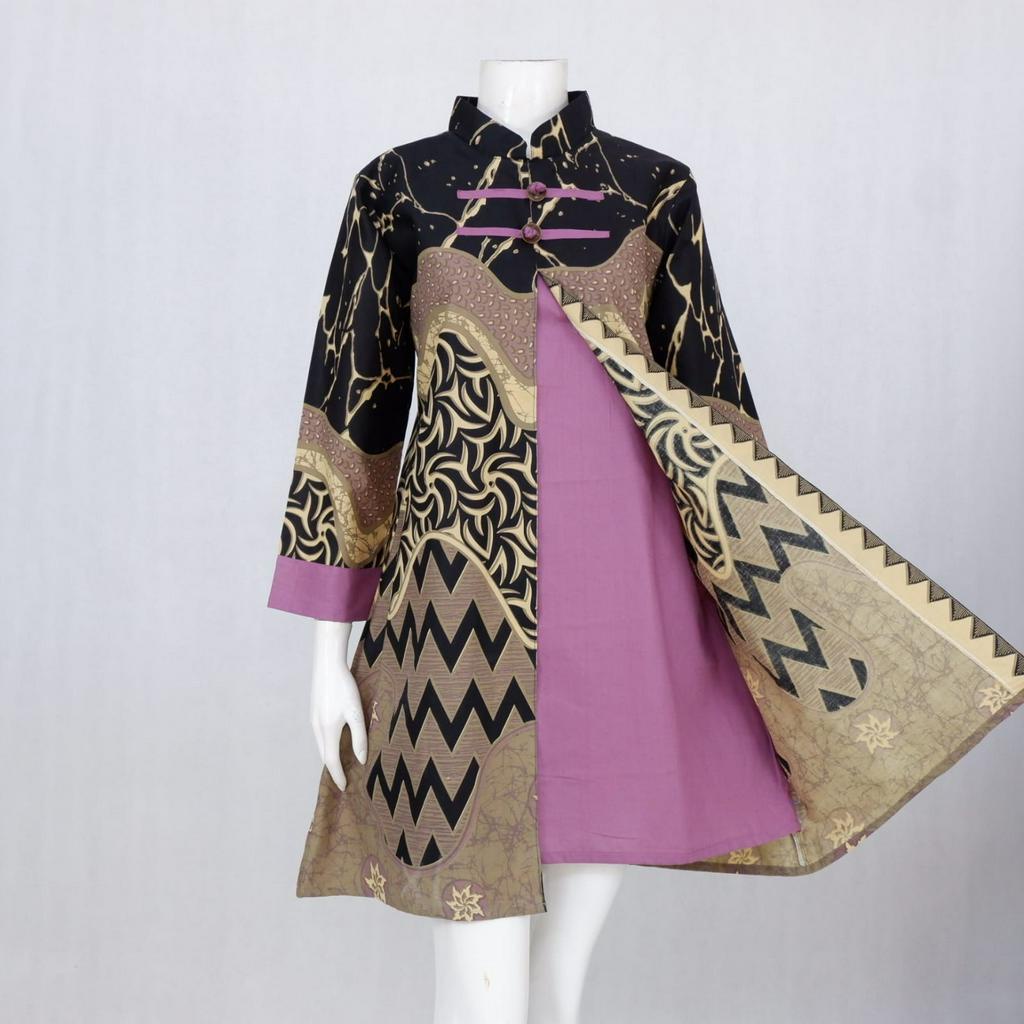 Tunik Batik Koin Madhani 03 | Dress Baju Kerja Batik