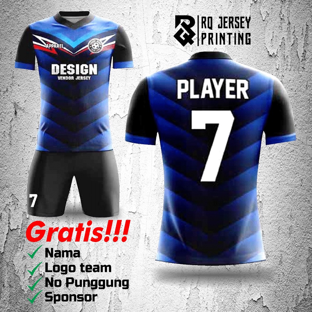 jersey BIKIN 5 GRATIS 1  stelan BAJU+CELANA jersey bola/futsal custom nama,logo,nomor dll fullprint