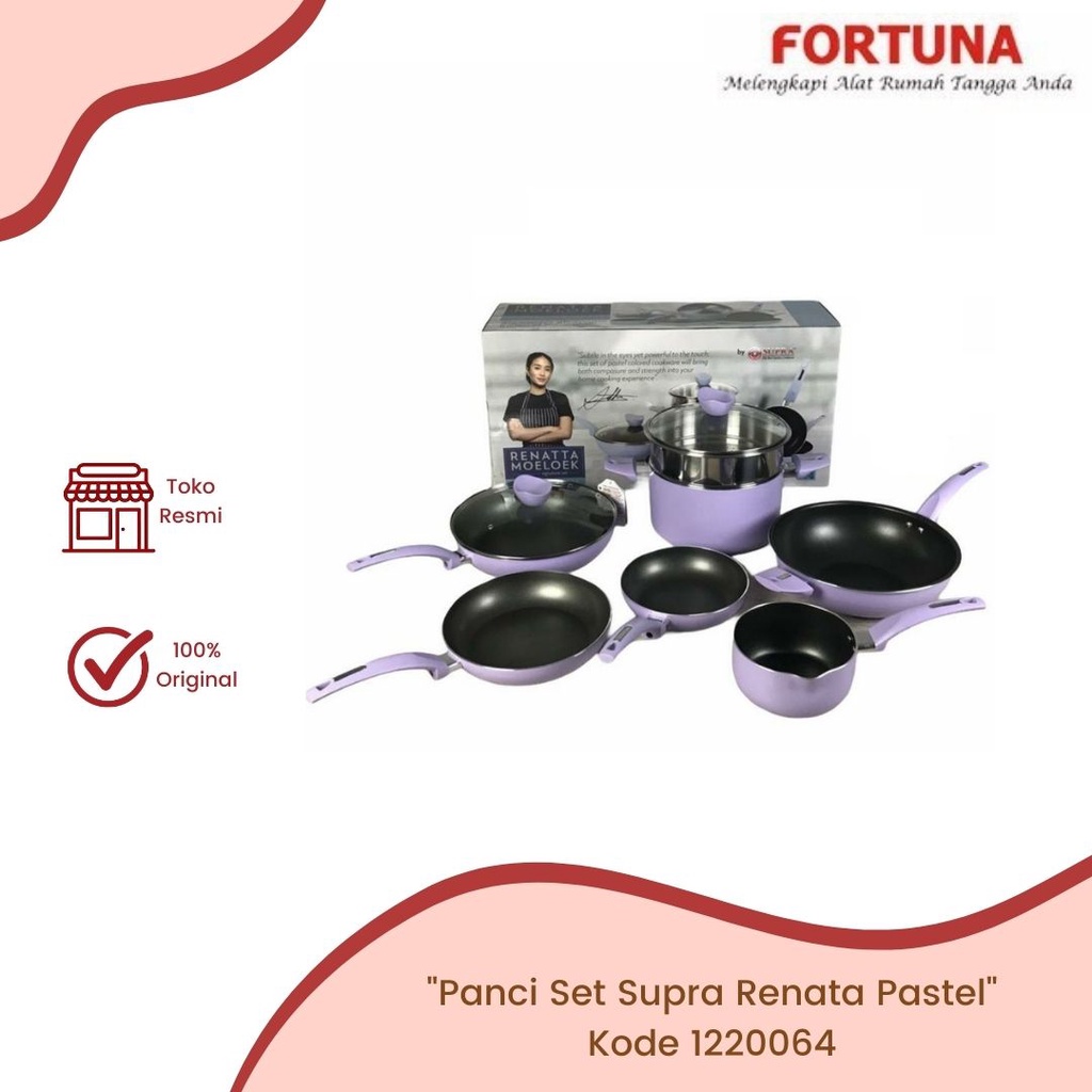 Panci Set Supra Renata Pastel / Panci Set Anti Lengket / Panci Set 9pcs