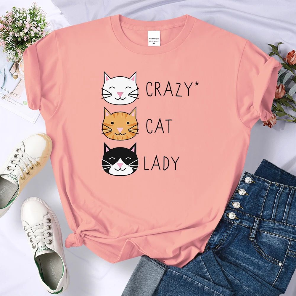 Damai fashion jakarta - baju atasan KAOS JUMBO - big size CRAZY A CAT - konveksi murah