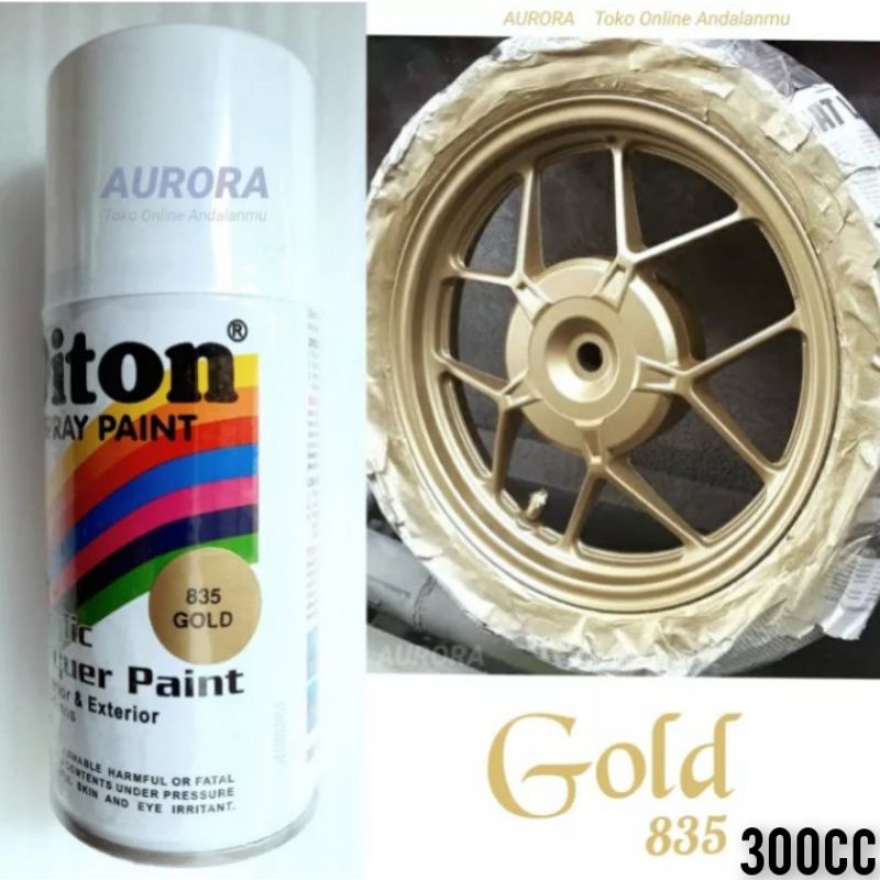 MURAH Pilox Diton Gold 835 Cat Mirip Emas Velg Vario Metallic Metalik Metalic Velg Mewah Pelek Sulta