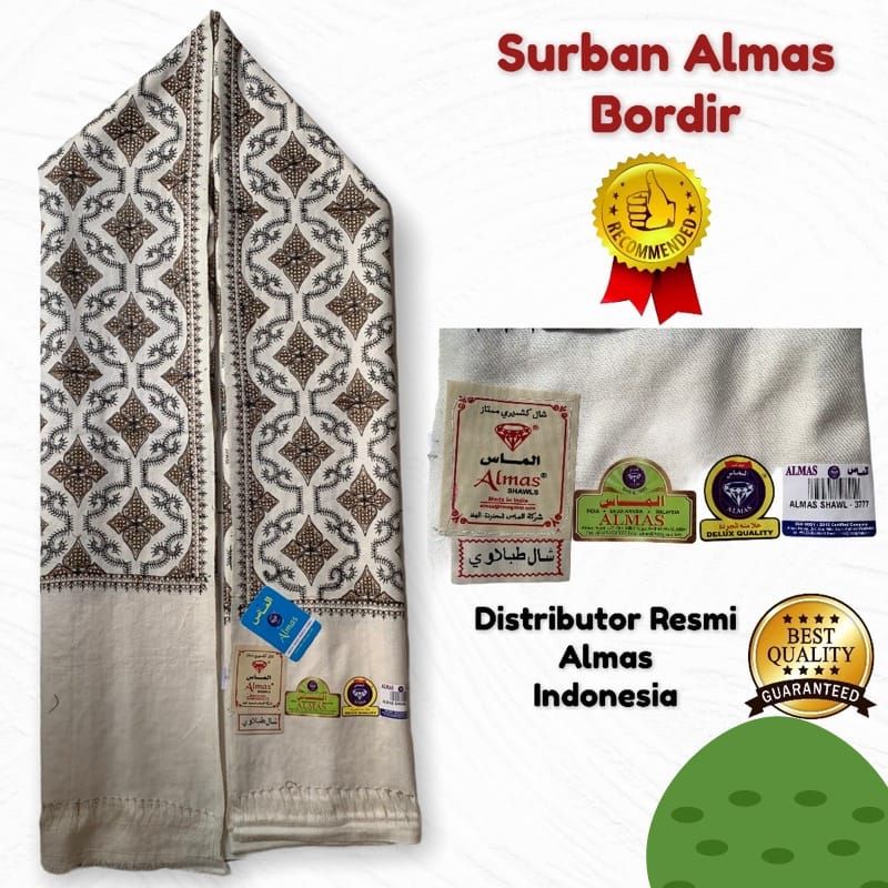 sorban almas kashmiri sulam impor