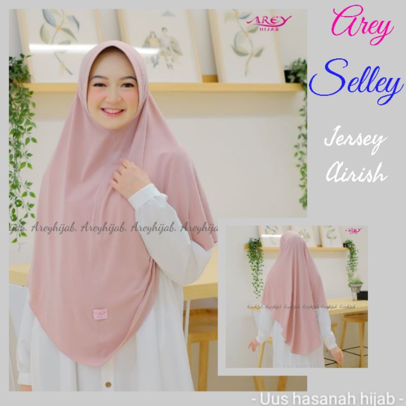 (Original Arey) SELLY•Hijab instan•khimar syari•jilbab jumbo•Instan jersey-3