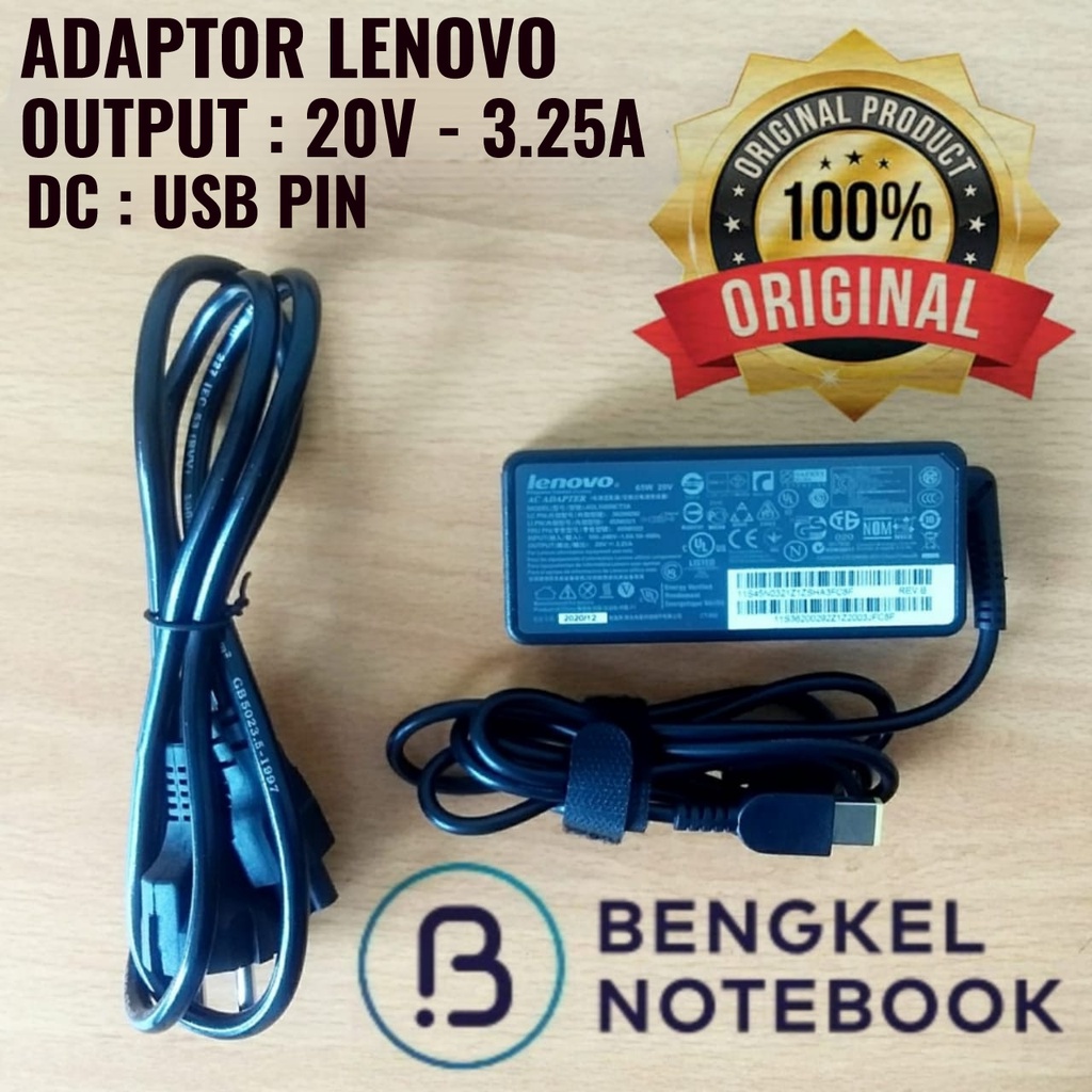 Adaptor Charger Laptop Lenovo 20v 3.25a USB PIN Central G40 G40-30 G40-45 G40-70 B40-80 X240