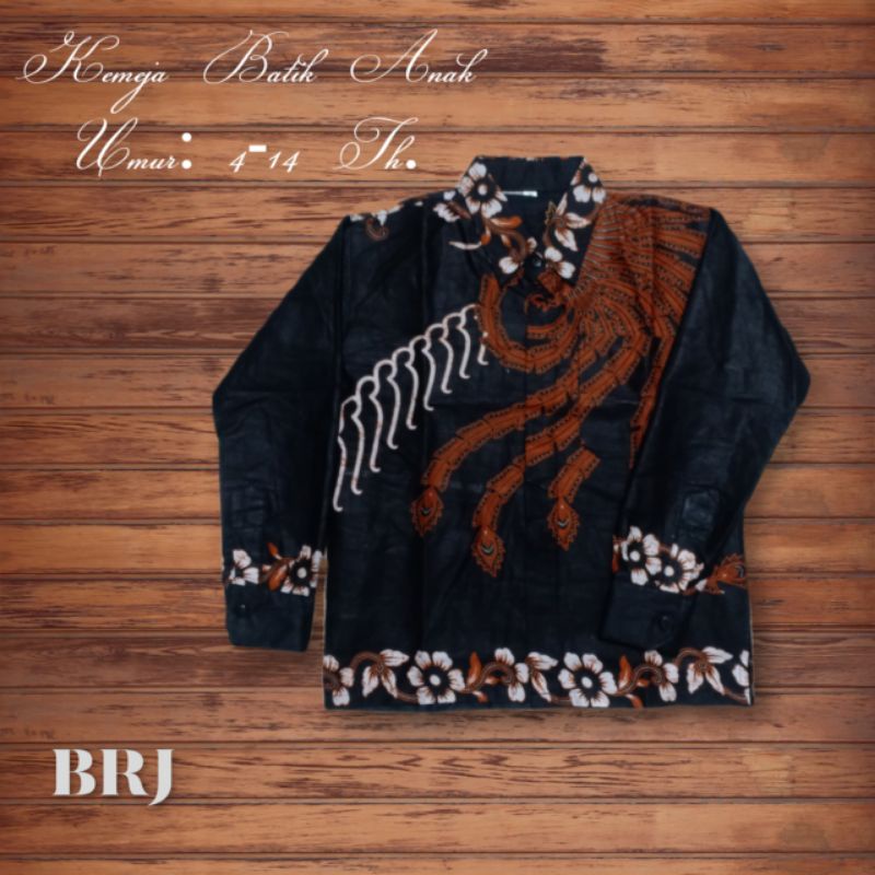 KEMEJA BATIK ANAK COWOK BAJU BATIK ANAK LENGAN PANJANG UMUR 4 - 14 TH