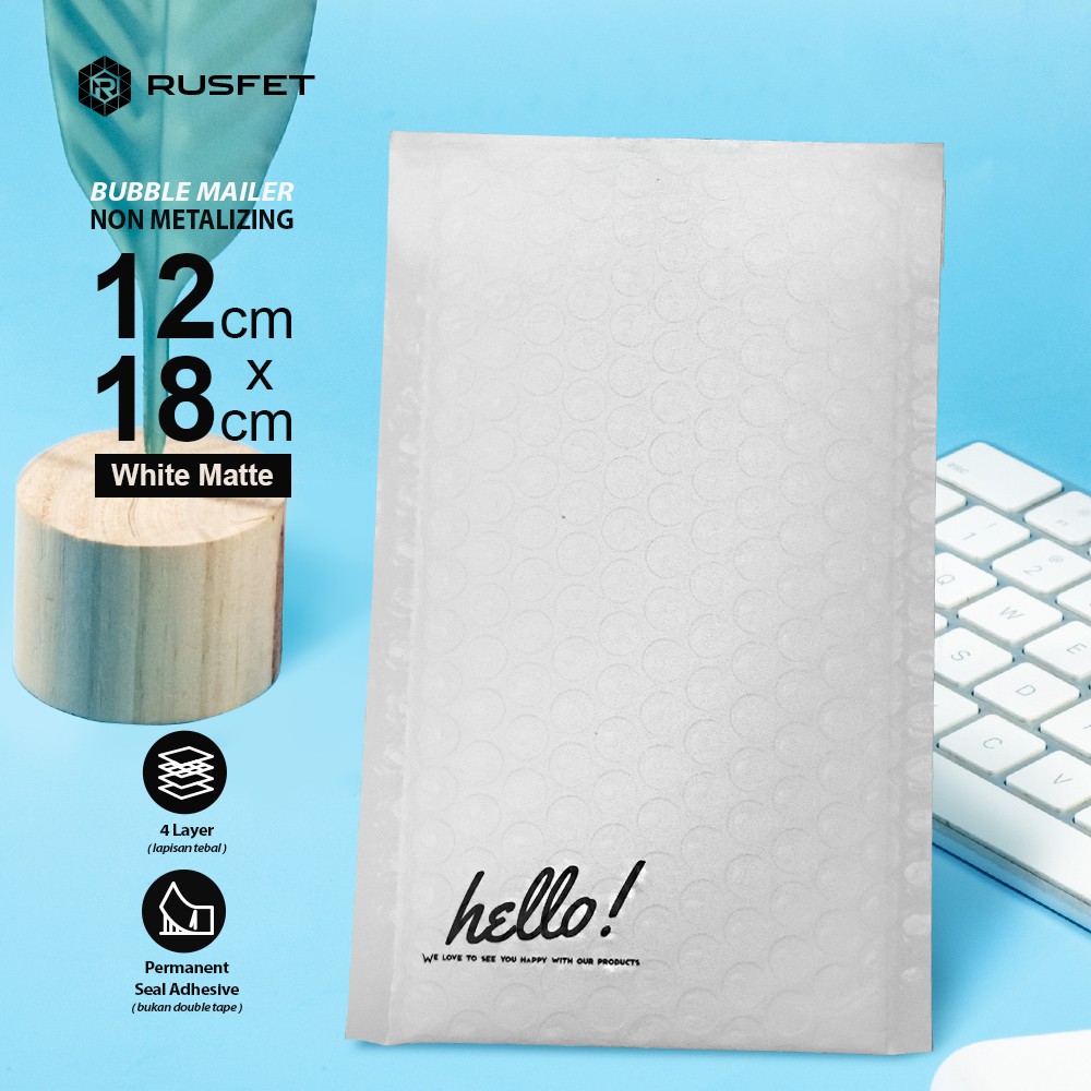 

PLASTIK BUBBLE MAILER / AMPLOP BUBBLE PREMIUM PUTIH - SECURITY BAG RUSFET 12X18