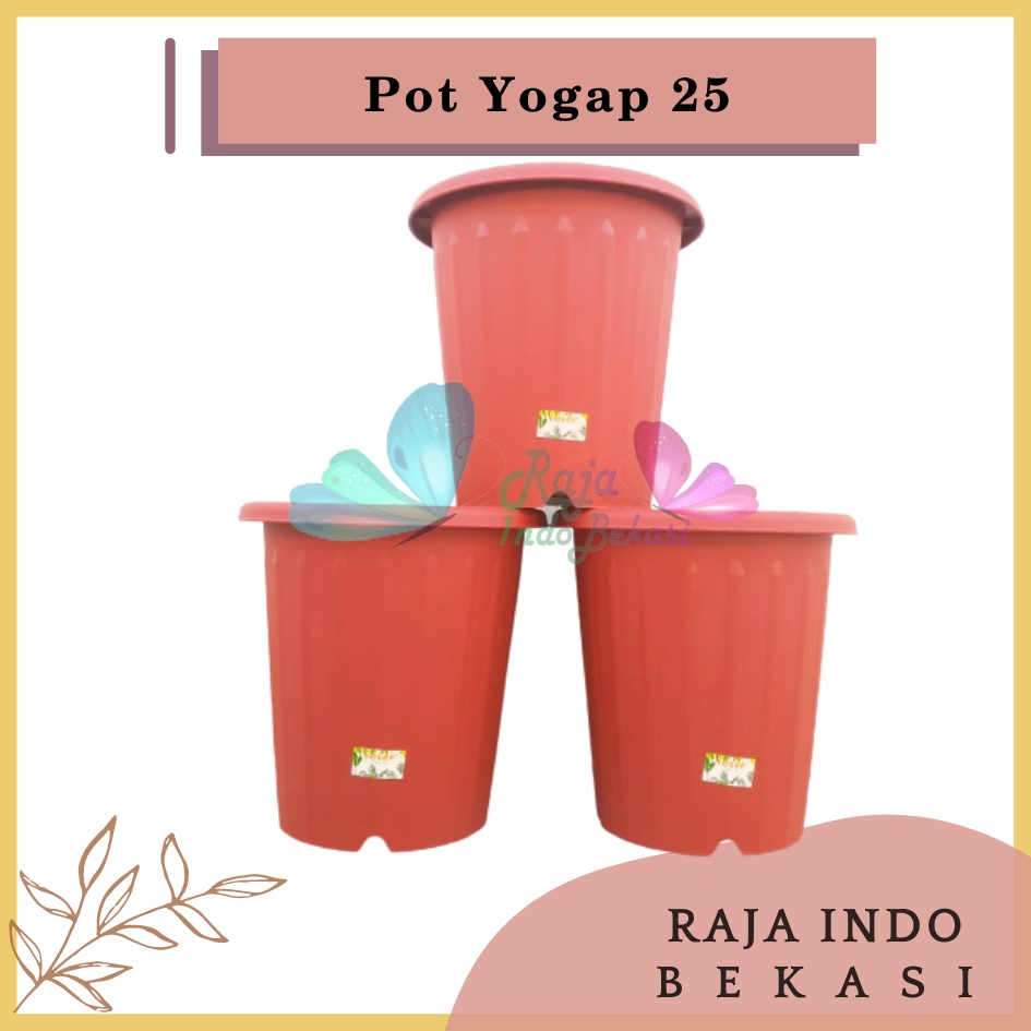 Pot Yogap 25 Coklat Merah Bata Terraccota Terakota Pot Bunga Tanaman Tinggi Yogap Ypt 25 Orange - Bahan Tebal